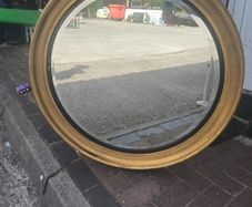 Regency style convex mirror gold circular vintage