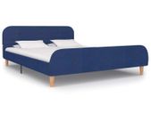 Bed Frame Blue Fabric 135x190 cm