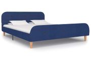 Bed Frame Blue Fabric 135x190 cm