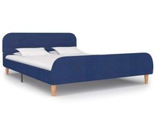 Bed Frame Blue Fabric 135x190 cm