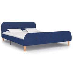 Bed Frame Blue Fabric 135x190 cm
