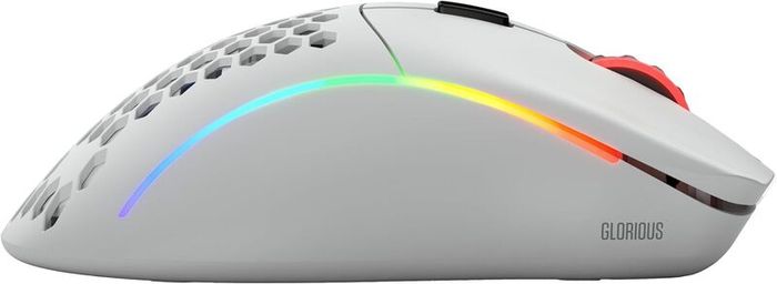 Glorious Gaming Model D Wireless Gaming Mouse - 69g Superlight, Lag Free 2.4Ghz Wireless, RGB, BAMF Sensor, Ergonomic, 6 Buttons - White | Lag free connectivity, advanced BAMF sensor, long battery life, PTFE sliders, beehive format, vivid lighting (Used)