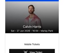 Calvin Harris Standing ticket Sat 27