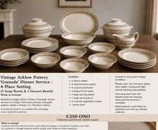 Vintage Arklow Pottery Granada Dinner Service