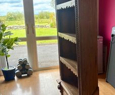 Vintage Pine Rustic Corner Display Unit / Bookcase