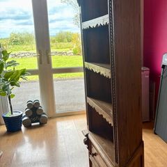 Vintage Pine Rustic Corner Display Unit / Bookcase
