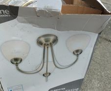 Light fitting 3 Antique Brass Woodies Home