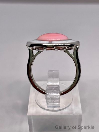 Queen Conch Shell Ring and  Stud Push Post Earring in Rhodium Overlay Sterling Silver