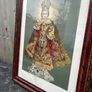 Antique Infant of Prague framed underglass c1940 Image 2