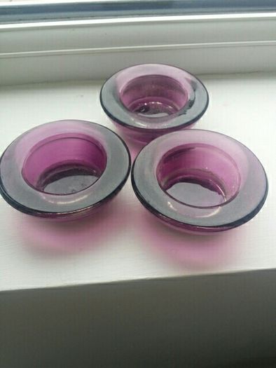 Purple glass tealight holders