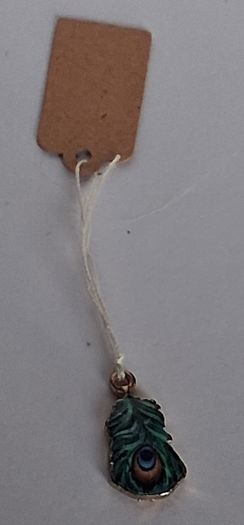 Mini Micro Peacock Feather Charm
