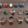 15 Antique Style Brass Rings Mixed Glass & Stone Ring Collection Image 5