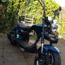 Fully Electric Chopper/Harley looks like a motorbike with matching side boxes Image 4