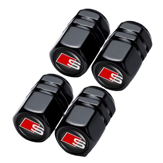 4PC Car Metal Alloy Wheel Tire Valve Air Stem Cap Badge Cover For Audi Sline RS6 TT A1 A2 A3 A4 A5 A6 A7 A8 Q1 Q2 Q3 Q4 Q5 Q6 Q7 Q8 B9