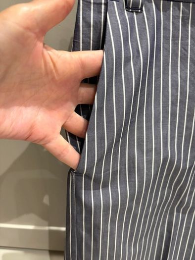 iblues brand which is a part of max mara group brand pinstripe 100% cotton fabric in a French navy and off white colour  BRAND NEW