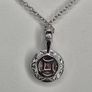 Sterling Silver 925 Round Solitaire Pendant Necklace with Pink/Purple Stone Halo Image 4