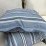 New 52cm x 52cm Oxford style Cambridge blue, French navy and white outdoor cushion Image 5
