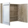 LED Bathroom Mirror Cabinet Oak 80x12x68 cm Image 5