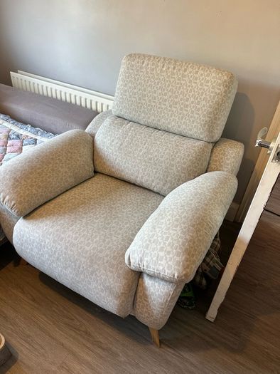 Large sofa, L shape with storage & single chair, all reclining