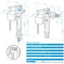 Ibergrif M20521 Toilet Cistern Bottom Side Fill Valve Adjustable Telescopic Urinal Flush Valves Parts M13-17 (3/8") Plastic & Brass Image 2