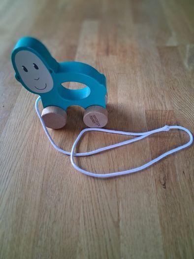 Matchstick Monkey Playtime Pull-Along Turquoise Monkey Toy