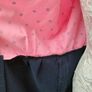 Vintage 1980s 50s style Pink Navy polkadot peplum dress Size M Postage included Image 6