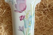 Japanese Porcelain Slender Shaped Vase With Floral Gold Edge