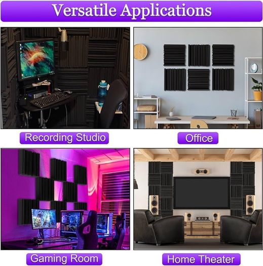 NEW SALE | Thick Acoustic Foam Panels, 30 X 30 X 5 cm 12 Pcs Broadband Sound Absorbing Foam