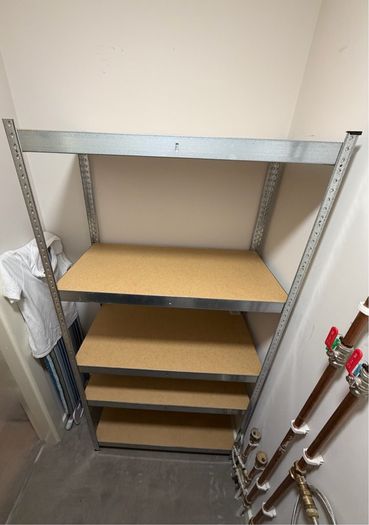 Heavy-Duty Galvanized Steel & Wooden Shelving Unit