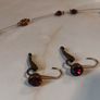 Garnet Earrings & Necklace set with bag (costume) Image 2