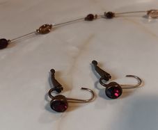 Garnet Earing & Necklace set with bag (costume)
