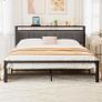 King Size Bed Frame with Storage Headboard, Metal Upholstered Platform Bed Frame King Size/Under Bed Storage/No Box Spring Needed, Dark Gray King Bed Frame Image 9