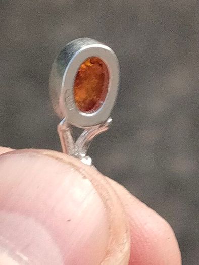Sterling Silver Amber Pendant set