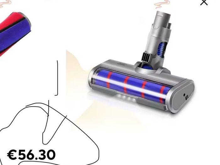 Motorized Floor Brush Head Tool For Dyson V6 DC58 DC59 DC61 DC62 Vacuum Cleaner Soft Sweeper Roller Head Floor Brush Accessories