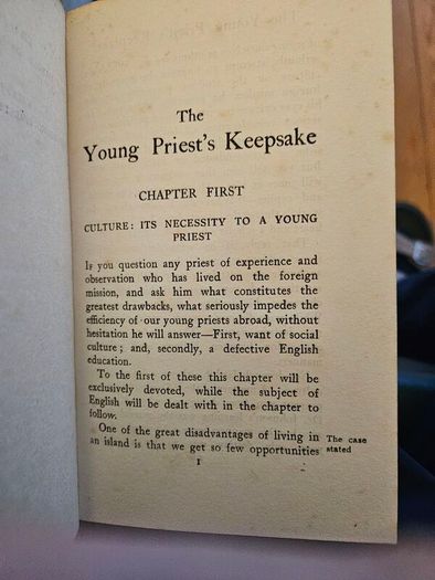 The Young Priest's Keepsake. By Michael  J. Phelan S.j. 1920s Second Edition Hardback In Good Condition.  See Photos For Same.