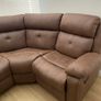 Brand New Brown Fabric Corner Recliner Sofa Image 2