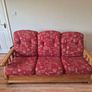 Wooden framed couch and Armchairs Image 2