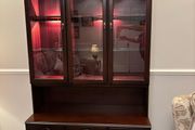 Rossmore Mahoney glass display unit, with light