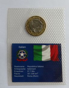 MAP ERRORS Italian Bimetallic sealed collector coin | 1000 lire 1997