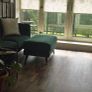 Dark Green Velvet Sofa & Footstool Image 5
