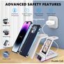 5-in-1 15w Magnetic Wireless Charger With Flashy Atmosphere Light/digital Clock Image 5