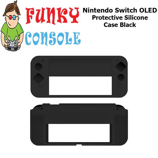 Nintendo Switch OLED Protective Silicone Rubber Gel Console Soft Case Cover Black