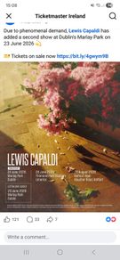 X2 Lewis Capaldi tickets - Marlay Park