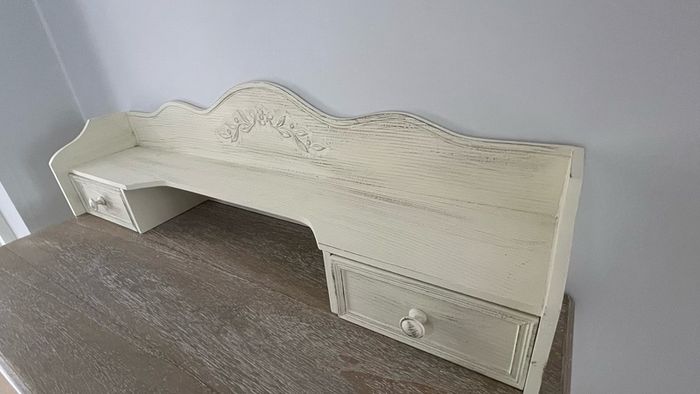 Cream Desk / Console Top Organiser with 2 Drawers 85.5cm wide