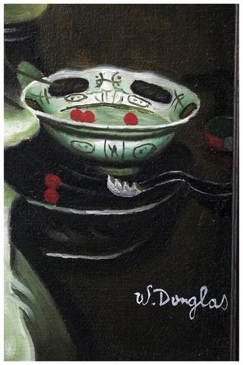 Still Life Painting Pewter Flagon with Ming Bowl after Jan Jansz Treck