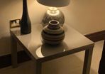 high gloss side table
