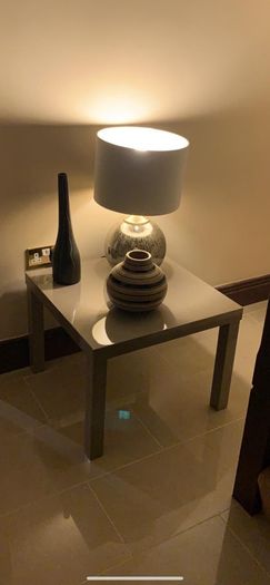 high gloss side table