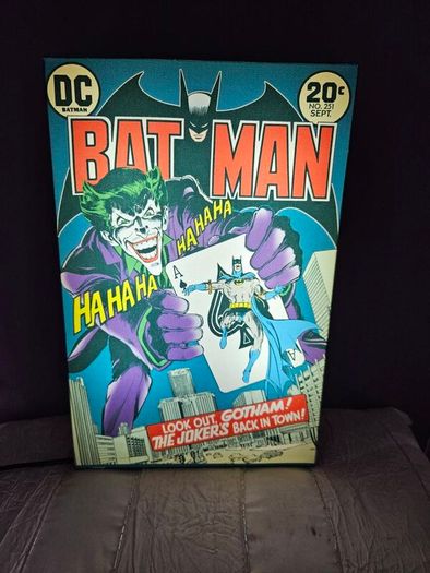 Batman Luminart Touch On/Off Light-Up Canvas Artwork, Multi-Colour