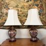 Pair of Satsuma Style Table Lamps with Shades Image 2