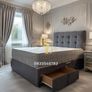 4ft Small Double Fabric Bed and Mattress Cream Image 4
